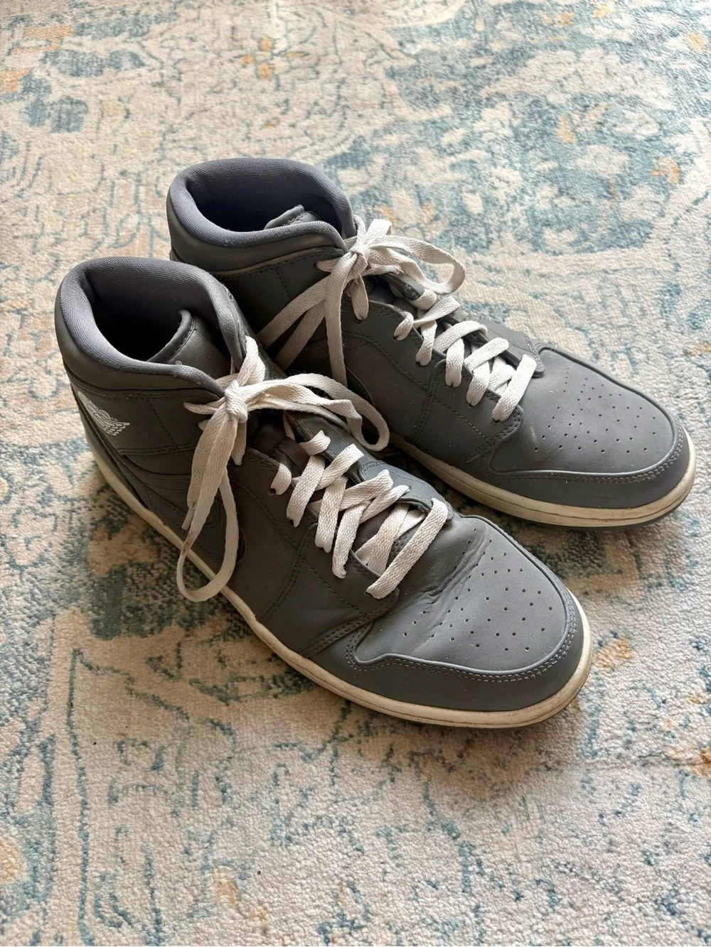 Nike Air Jordan 1 Retro Mid Cool Grey High Top Sneakers Casual Size Men’s 10